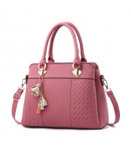 (6 Colors Available) Flower Tassel Design Elegant Women Totebag/ Shoulder Bag