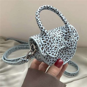 (6 Colors Available) Leopard Prints Texture Summer Fashion Women Mini Messenger Bag/ Saddle Bag