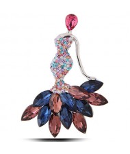 Czeche Rhinestone Mermaid Design High Fashion Women Alloy Brooch