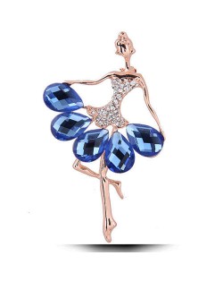 Young Ballet Dancer Czeche Rhinestone High Fashion Alloy Women Brooch