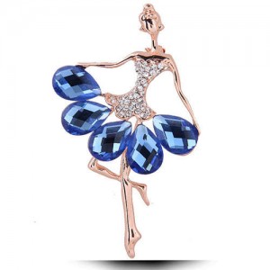 Young Ballet Dancer Czeche Rhinestone High Fashion Alloy Women Brooch