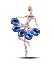 Young Ballet Dancer Czeche Rhinestone High Fashion Alloy Women Brooch