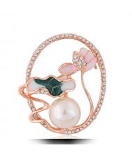 Graceful Lotus Design Hollow Fashion Women Alloy Brooch