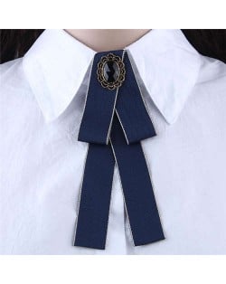 Floral Decoration Cloth Fashion Women Brooch - Dark Blue
