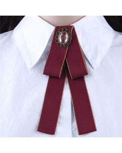 Floral Decoration Cloth Fashion Women Brooch - Red