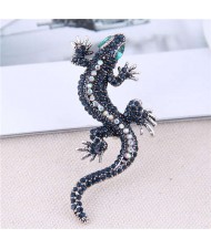 Shining Rhinestone Decorated Gecko Design Alloy Women Brooch