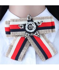 Beads Star Decorated Cloth Fashion Women Brooch - Gray