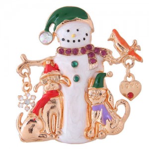 Snowman Christmas Style High Fashion Alloy Women Brooch