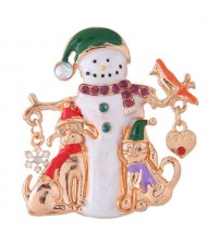 Snowman Christmas Style High Fashion Alloy Women Brooch