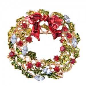 Vine and Flower Hoop Style Christmas Fashion Alloy Women Brooch