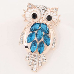Czeche Rhinestone Hollow Style Night Owl Korean Fashion Alloy Women Brooch