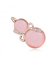 Opal Gourd Design Gold Plated Fashion Women Brooch - Light Pink