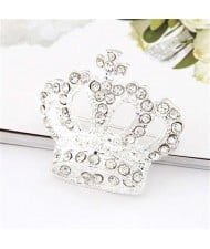 Rhinestone Embellished Classic Crown High Fashion Women Alloy Brooch