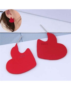 Incomplete Heart Design Love Fashion Alloy Women Earrings