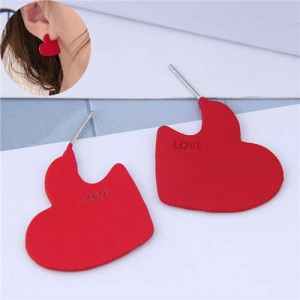 Incomplete Heart Design Love Fashion Alloy Women Earrings
