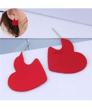 Incomplete Heart Design Love Fashion Alloy Women Earrings