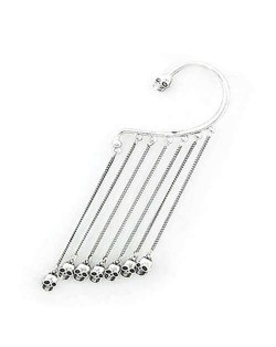 Skulls Tassel Punk Fashion Earring - Silver