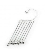 Skulls Tassel Punk Fashion Earring - Silver