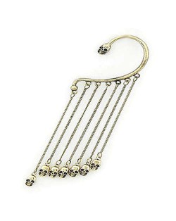 Skulls Tassel Punk Fashion Earring - Golden