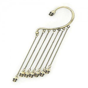 Skulls Tassel Punk Fashion Earring - Golden