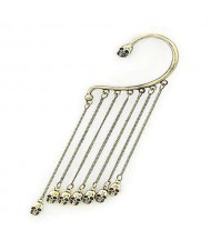 Skulls Tassel Punk Fashion Earring - Golden