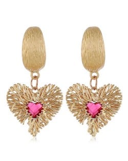 Twig Heart Pendant Bold Fashion Women Alloy Earrings