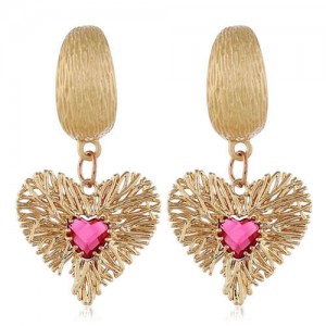 Twig Heart Pendant Bold Fashion Women Alloy Earrings