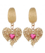 Twig Heart Pendant Bold Fashion Women Alloy Earrings