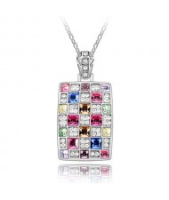 Queen of the Jewel Silver Style Multicolor Crystal Necklace