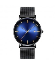 10 Colors Available Starry Night Index Basic Design Men Fashion Stainless Steel Wrist Watch