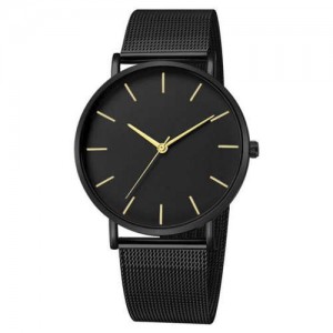 10 Colors Available Plain Index Extreme Basic Design Men Fashion Stainless Steel Wrist Watch