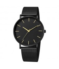 10 Colors Available Plain Index Extreme Basic Design Men Fashion Stainless Steel Wrist Watch