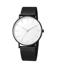 10 Colors Available Plain Index Extreme Basic Design Men Fashion Stainless Steel Wrist Watch