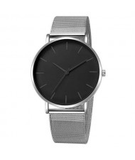 10 Colors Available Plain Index Extreme Basic Design Men Fashion Stainless Steel Wrist Watch
