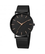 10 Colors Available Plain Index Extreme Basic Design Men Fashion Stainless Steel Wrist Watch