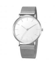 10 Colors Available Plain Index Extreme Basic Design Men Fashion Stainless Steel Wrist Watch