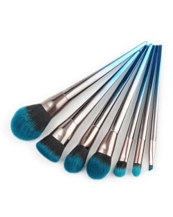 7 pcs Gradient Blue Fashion Aluminum Handle Cosmetic Makeup Brushes Set