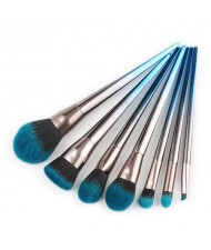 7 pcs Gradient Blue Fashion Aluminum Handle Cosmetic Makeup Brushes Set