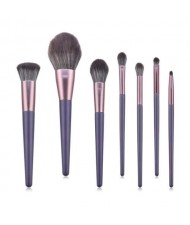 7 pcs Purple Color Wooden Handle High Fashion Women Cosmetic Makeup Brushes Set
