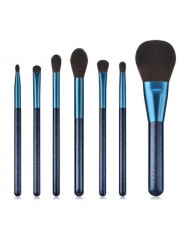 7 pcs Jewelry Blue Color Wooden Handle High Fashion Women Makeup Brushes Set