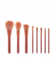 8 pcs Pinky Fashion Short Wooden Handle Premium Fashion Women Cosmetic Makeup Brushes Set