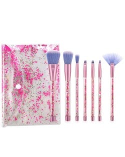 7 pcs Sequin Particles Decorated Handle High Fashion Women Cosmetic Makeup Brushes Set