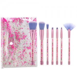 7 pcs Sequin Particles Decorated Handle High Fashion Women Cosmetic Makeup Brushes Set