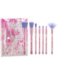 7 pcs Sequin Particles Decorated Handle High Fashion Women Cosmetic Makeup Brushes Set