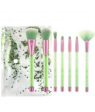 7 pcs Sequin Particles Decorated Handle High Fashion Women Cosmetic Makeup Brushes Set