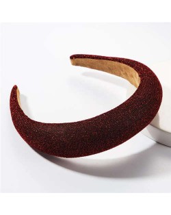 Korean Fashion Premium Silk Cloth Solid Color Women Hair Hoop - Red
