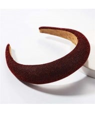 Korean Fashion Premium Silk Cloth Solid Color Women Hair Hoop - Red