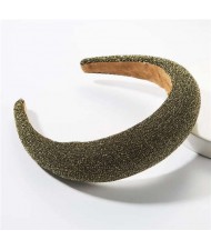 Korean Fashion Premium Silk Cloth Solid Color Women Hair Hoop - Green