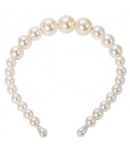 Pearl Fashion Bridal Style Women Hair Hoop - White