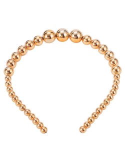 Pearl Fashion Bridal Style Women Hair Hoop - Golden